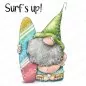 Mobile Preview: Stampingbella Gnome with a Surfboard Rubber Stamps