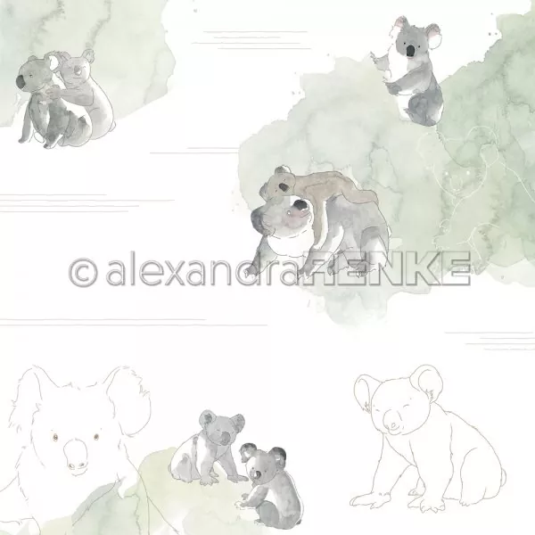 101909 Koalas auf Aquarell Alexandra Renke Scrapbooking Papier