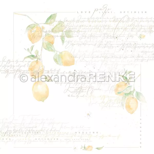 Zitronen Love Alexandra Renke Scrapbookingpaper