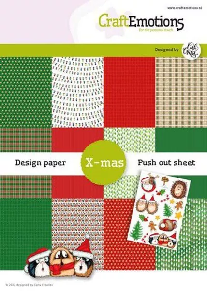 X-Mas Hedgy & Guinea Pig paper Kit A5 craft emotions