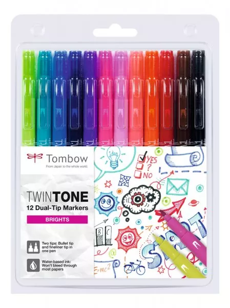 tombow Twintone Dual-Tip Markers - Brights