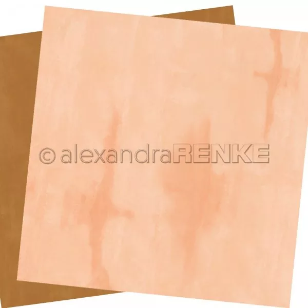 Zweiseitg Calm Rusty Amber mit Dusty Peach Scrapbooking Paper Alexandra Renke