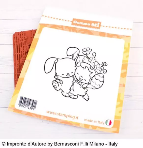 Coniglietti Festosi Impronte D'Autore Rubber Stamp