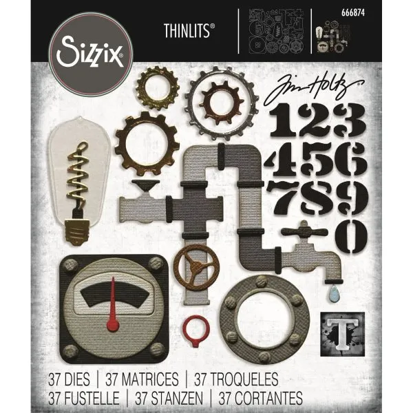 Vault Industrial Tim Holtz Thinlits Colorize Dies Sizzix 4 5