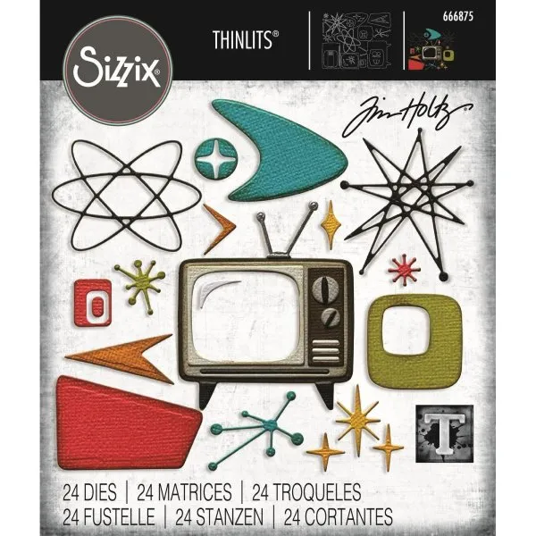 Vault Atomic Retro Tim Holtz Thinlits Colorize Dies Sizzix 4 5