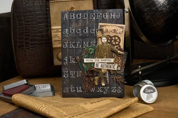 Tim Holtz Typewriter Large 3D Texture Fades A5 Embossing Folder Sizzix 2