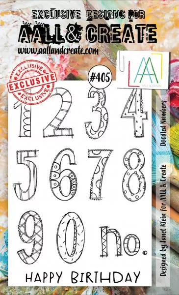 aall create clear stamp Doodled Numbers