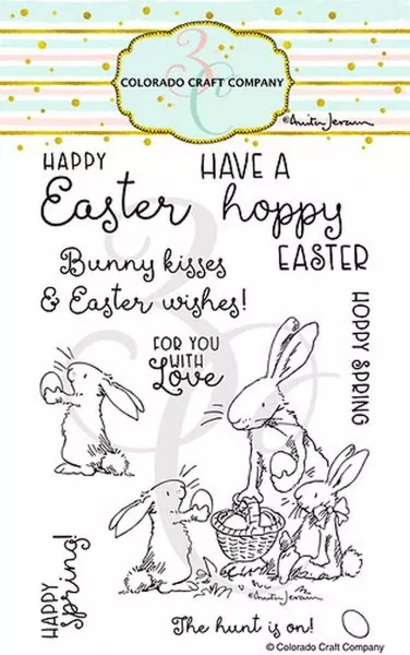 Happy Easter Clear Stamps Colorado Craft Company by Anita Jeram