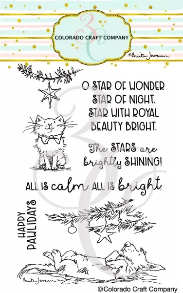 All Is Bright Clear Stamps Colorado Craft Company by Anita Jeram