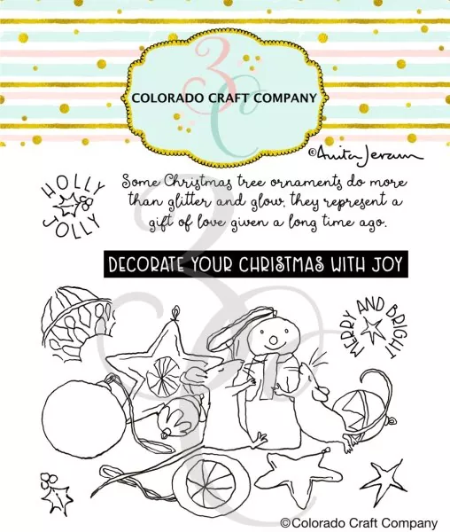 Mice Ornaments Clear Stamps Colorado Craft Company by Anita Jeram