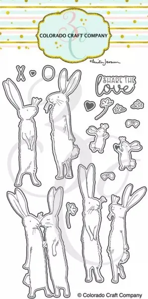 Share the Love Rabbits Stamp & Die Bundle Colorado Craft Company 1