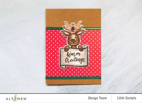 Merry Reindeer Clear Stamps Altenew Card 1