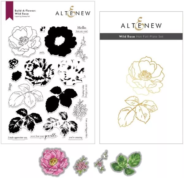 Build-A-Flower: Wild Rose Bundle Clear Stamps + Dies + Hot Foil Plate Altenew