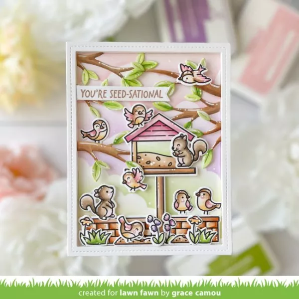 Backyard Bird Feeder Add-On Clear Stamps Lawn Fawn 6