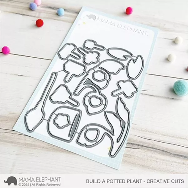 Build a Potted Plant Mama Elephant Stamp & Die Bundle 1