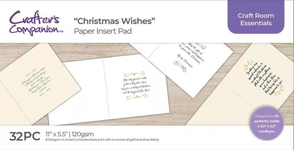 Crafters Companion Christmas Wishes 5x5 inch Paper Insert Pad