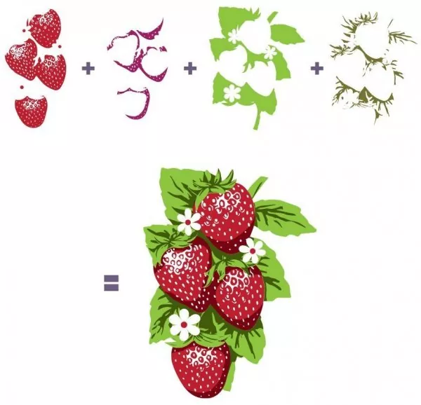 Strawberries stamp Hero Arts