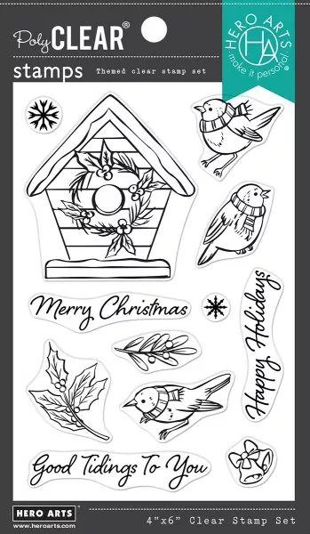 Christmas Robins clear stamps hero arts