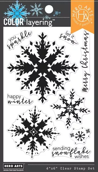 Snowflake color layering stamp Hero Arts