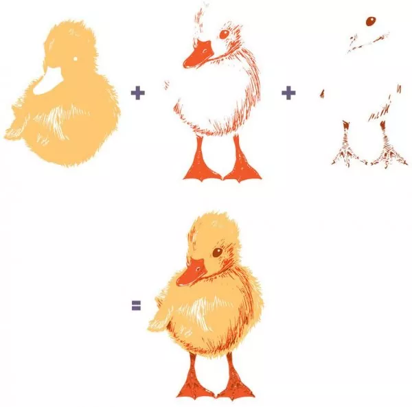Duckling color layering stamp Hero Arts 1