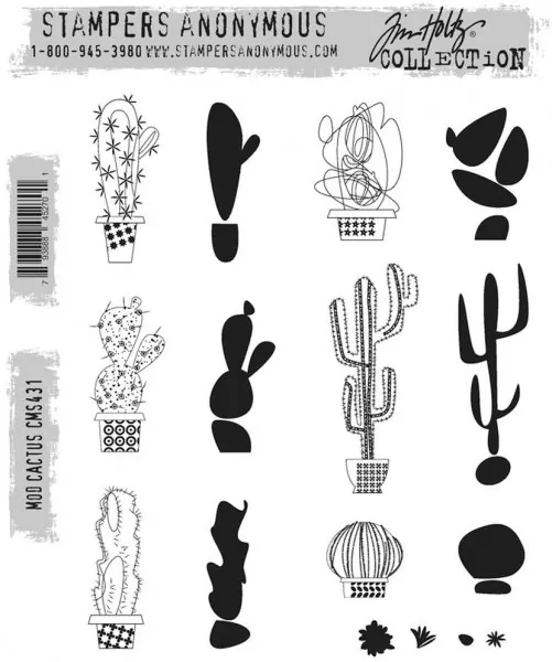 Mod Cactus Tim Holtz Rubber Stamps Stamper Anonymous