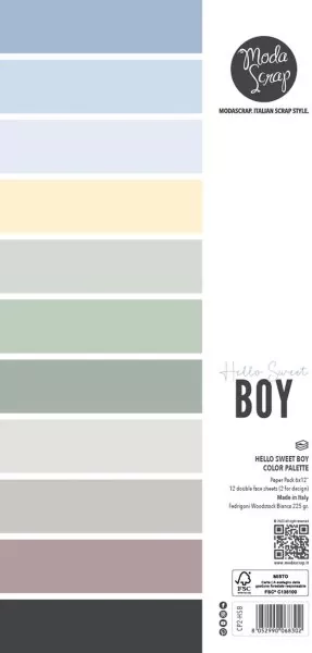 Hello Sweet Boy 6x12 Color Palette Paper Pack Modascrap