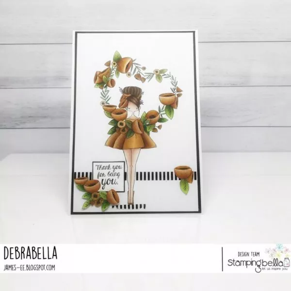 Stampingbella Curvy Girl With a Heart Wreath Rubber Stamps 1