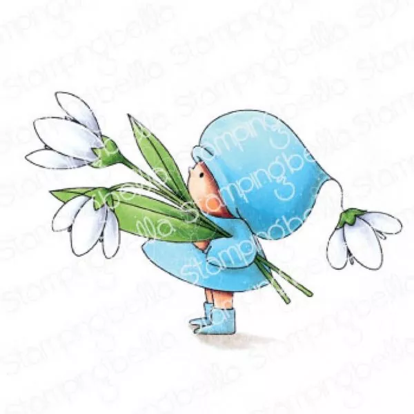 Stampingbella Bundle Girl With a Snowdrop Rubber Stamps