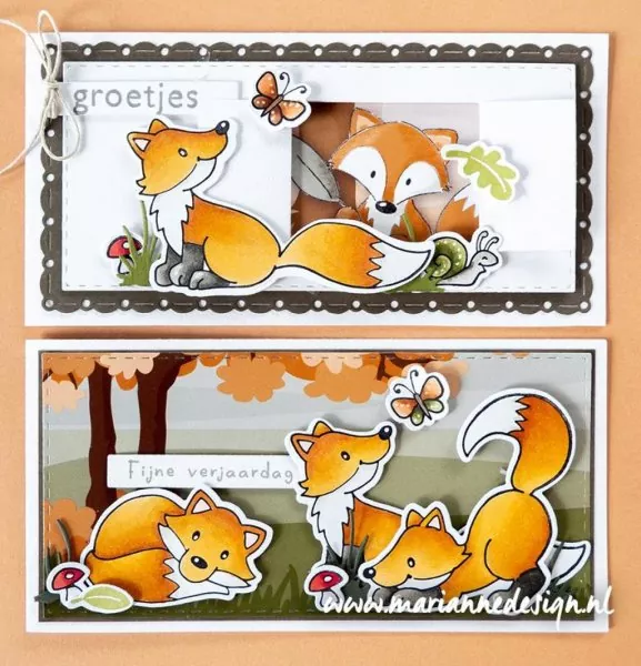 marianne design clear stamp dies eline's animals Foxes 1