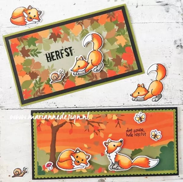 marianne design clear stamp dies eline's animals Foxes 2