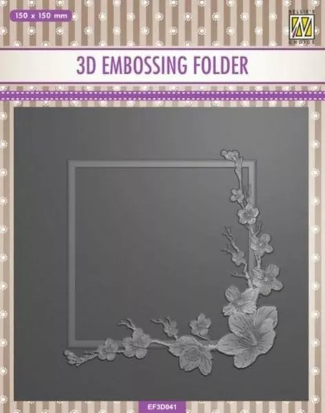 Square Frame with Blossom 3D Embossing Folder from Nellie Snellen