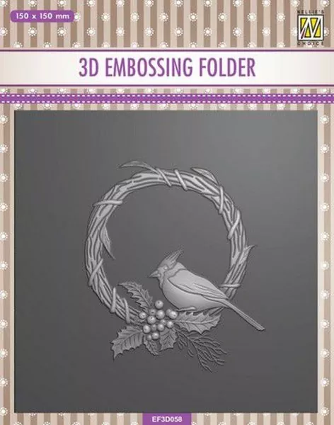 Square Christmas Bird 3D Embossing Folder from Nellie Snellen