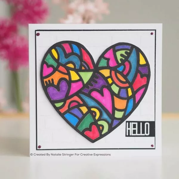 Doodle Heart stencil Woodware Craft Collections 1