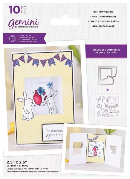 Birthday Bunny stamps and die set crafters companion