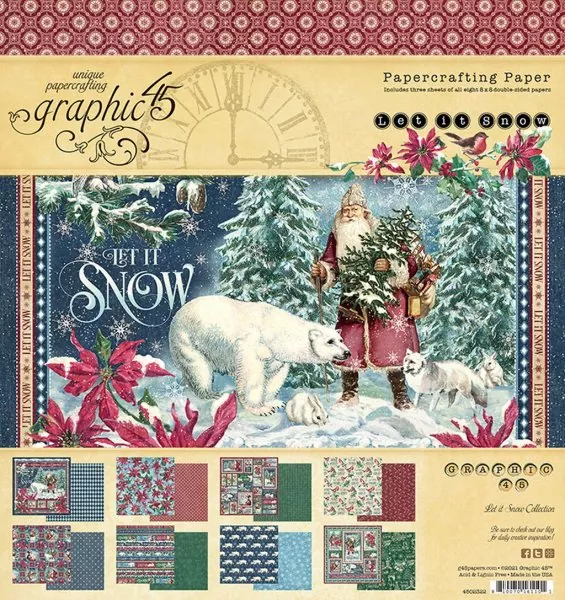 graphic 45 Let It Snow 8x8 inch paper pad