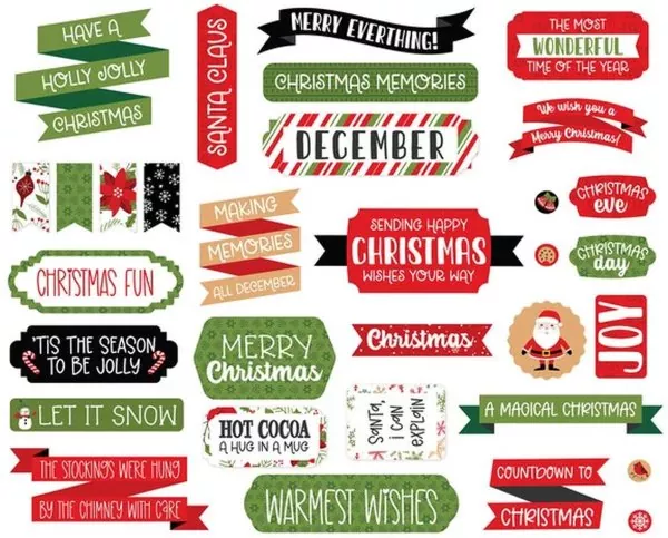 Have A Holly Jolly Christmas Titles & Phrases Die Cut Embellishment Echo Park Paper Co 1