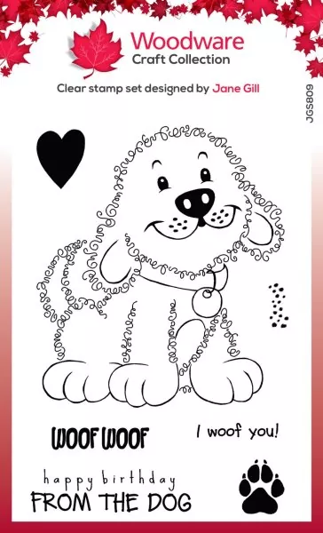 Fuzzy Friends - Parker The Puppy Clear Stamps Woodware Craft Collection