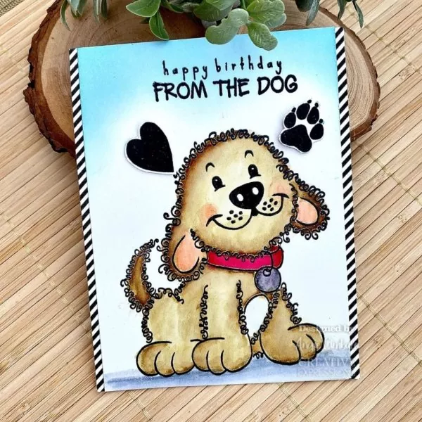 Fuzzy Friends - Parker The Puppy Clear Stamps Woodware Craft Collection 1