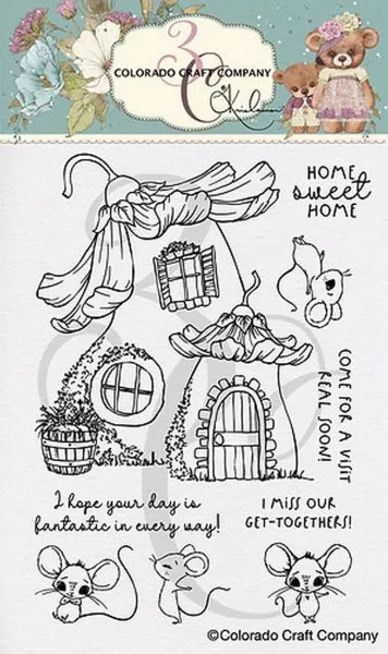 Mouse House Clear Stamps Colorado Craft Company by Kris Lauren