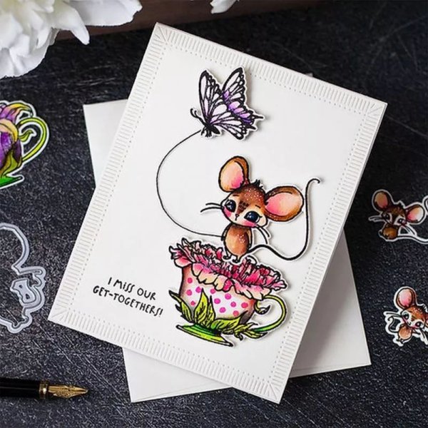 Teacups & Mice Stamp & Die Bundle Colorado Craft Company 2