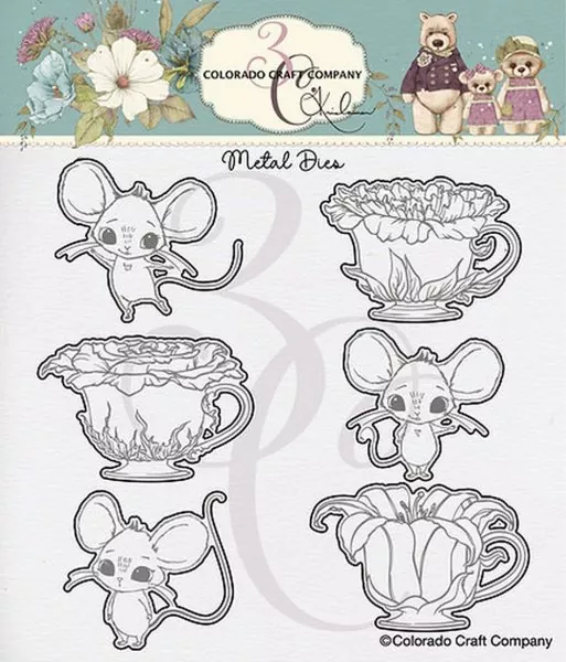 Teacups & Mice Dies Colorado Craft Company by Kris Lauren