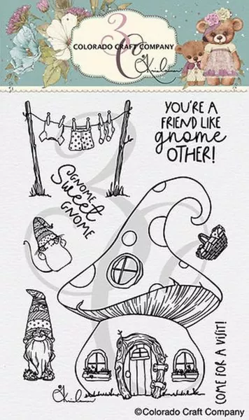Gnome Home Clear Stamps Colorado Craft Company by Kris Lauren