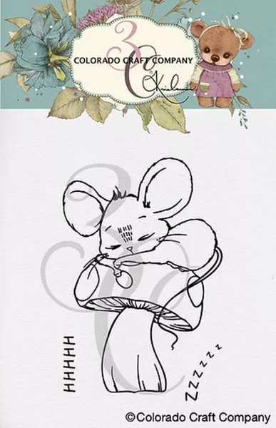 Sleeping Mouse Mini Clear Stamps Colorado Craft Company by Kris Lauren