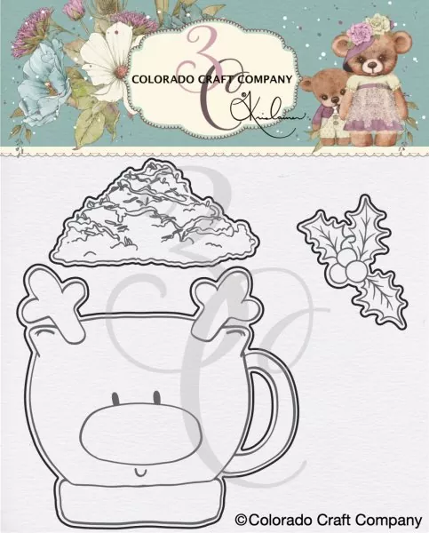 Cozy Reindeer Mug Dies Colorado Craft Company by Kris Lauren
