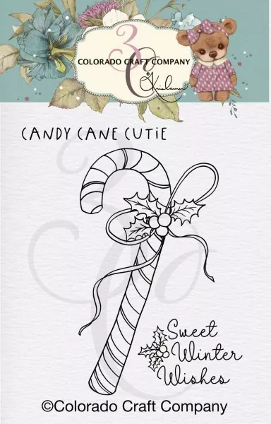 Candy Cane Cutie Mini Clear Stamps Colorado Craft Company by Kris Lauren