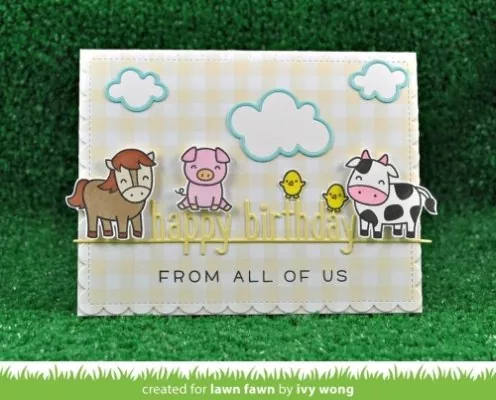 LF1595 HayThere lawn fawn clear stamps card1