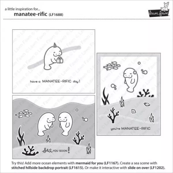 LF1688 lawn fawn clear stamps manatee rific example2