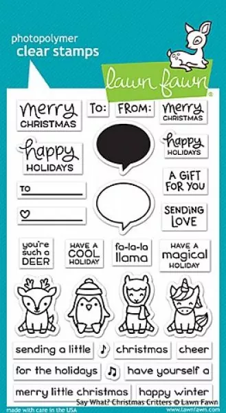 LF1778 SayWhatChristmasCritters ClearSamps Stempel Lawn Fawn.