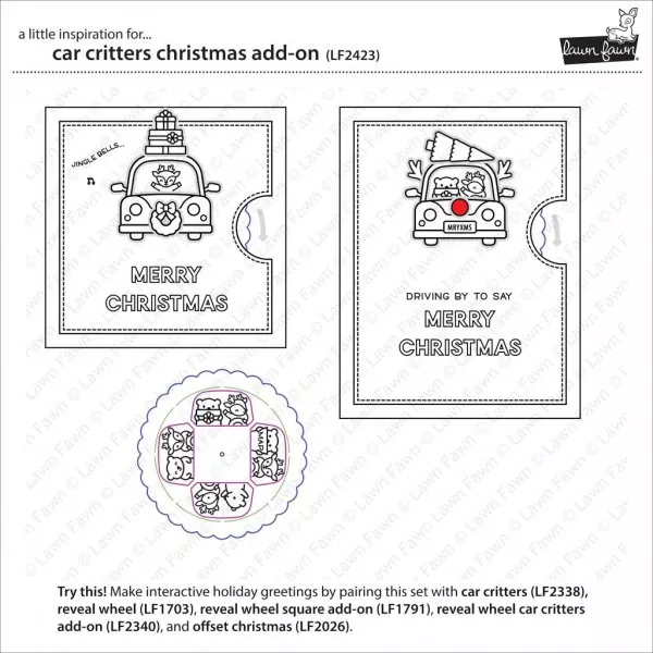 lf2423 Car Critters Christmas Add-On Clear Stamps Lawn Fawn 1