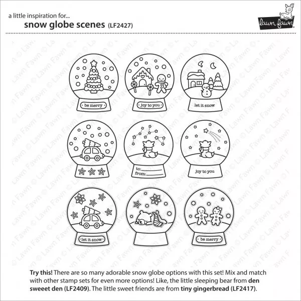 LF2427 Snow Globe Scenes Clear Stamps Lawn Fawn 4